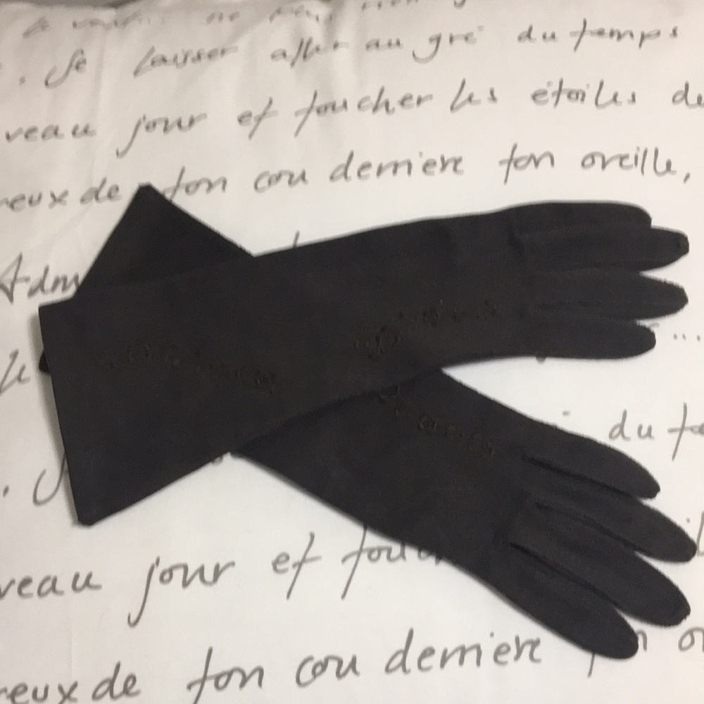 Vintage Elegant Dark Brown Women's  Opera Gloves Size 6